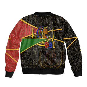 Daughters Of Isis Sleeve Zip Bomber Jacket Ancient Egyptian Queen Hieroglyphic Art