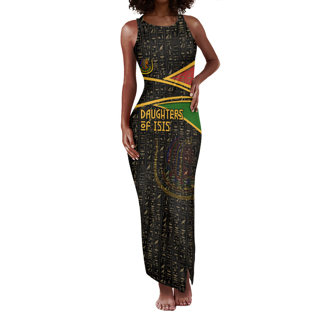 Daughters Of Isis Tank Maxi Dress Ancient Egyptian Queen Hieroglyphic Art
