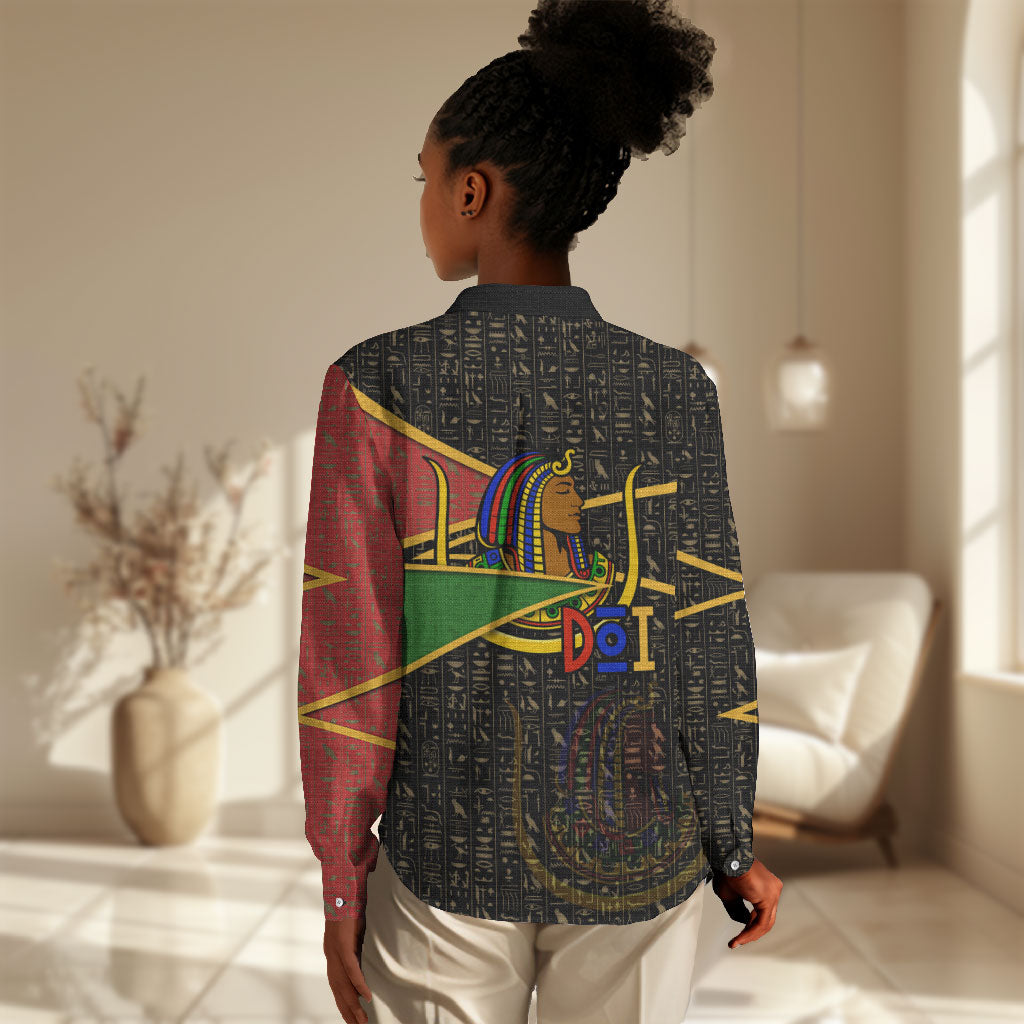 Daughters Of Isis Women Casual Shirt Ancient Egyptian Queen Hieroglyphic Art