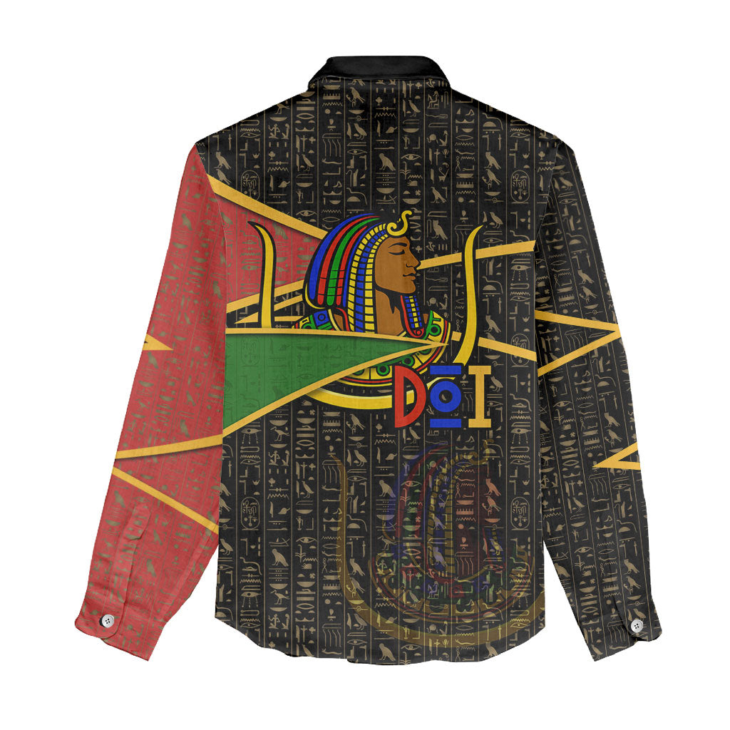 Daughters Of Isis Women Casual Shirt Ancient Egyptian Queen Hieroglyphic Art