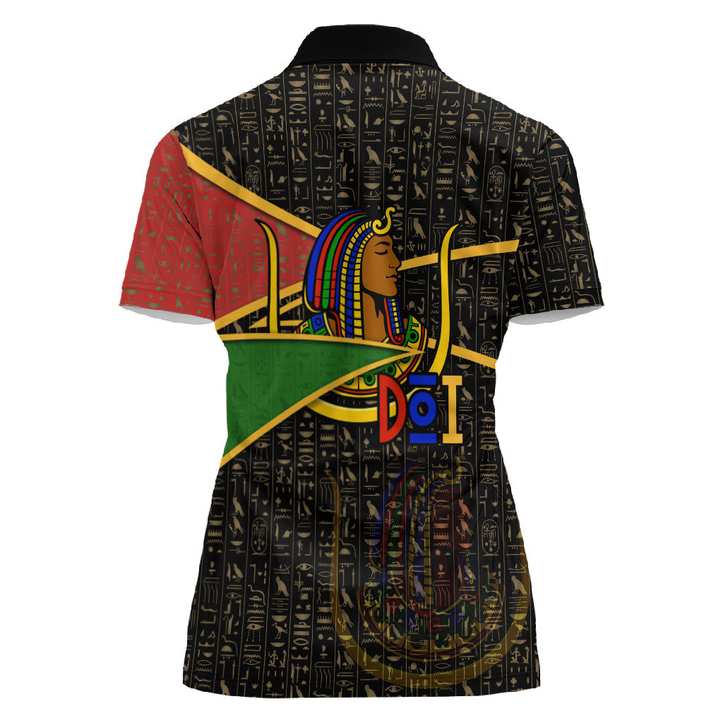 Daughters Of Isis Women Polo Shirt Ancient Egyptian Queen Hieroglyphic Art
