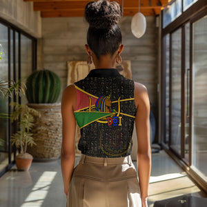 Daughters Of Isis Women Sleeveless Polo Shirt Ancient Egyptian Queen Hieroglyphic Art