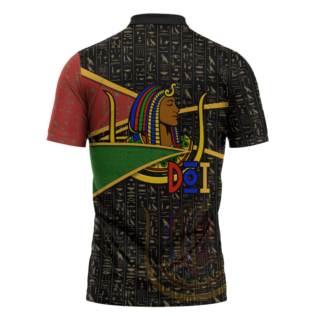 Daughters Of Isis Zipper Polo Shirt Ancient Egyptian Queen Hieroglyphic Art