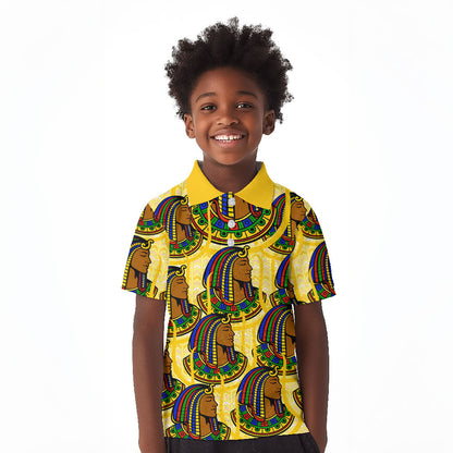 Personalized Daughters Of Isis Kid Polo Shirt Ancient Egyptian Goddess Pharaoh