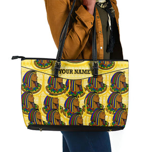Personalized Daughters Of Isis Leather Tote Bag Ancient Egyptian Goddess Pharaoh