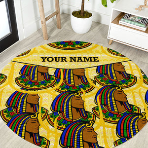 Personalized Daughters Of Isis Round Carpet Ancient Egyptian Goddess Pharaoh