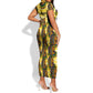 Personalized Daughters Of Isis Short Sleeve Bodycon Dress Ancient Egyptian Goddess Pharaoh