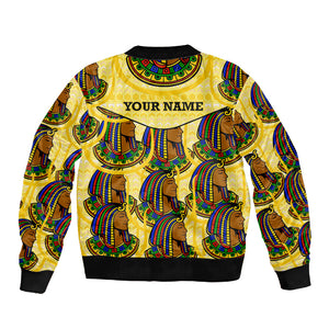 Personalized Daughters Of Isis Sleeve Zip Bomber Jacket Ancient Egyptian Goddess Pharaoh