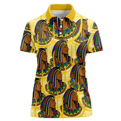 Personalized Daughters Of Isis Women Polo Shirt Ancient Egyptian Goddess Pharaoh