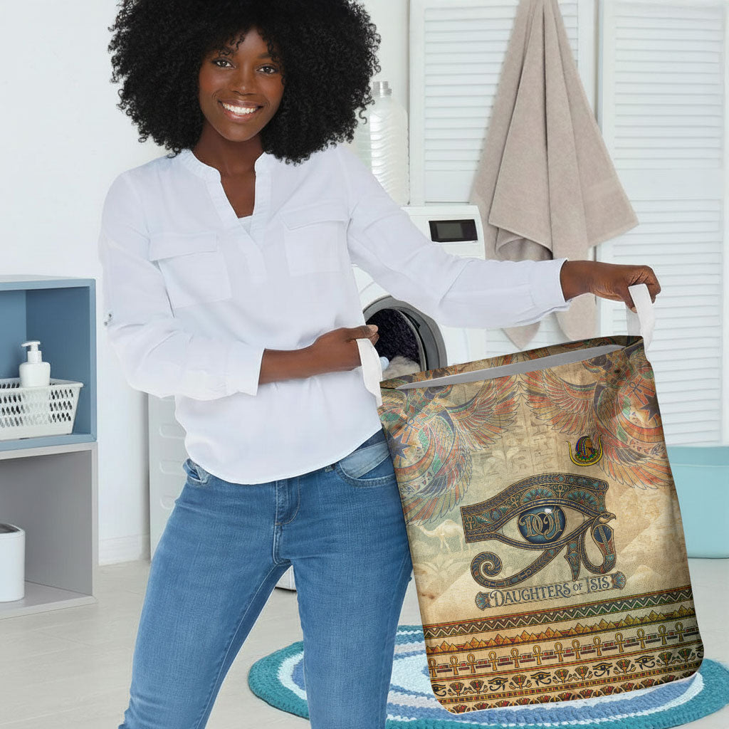 Daughters Of Isis Laundry Basket Eye Of Horus Ancient Egyptian Goddess - Vintage Parchment Art