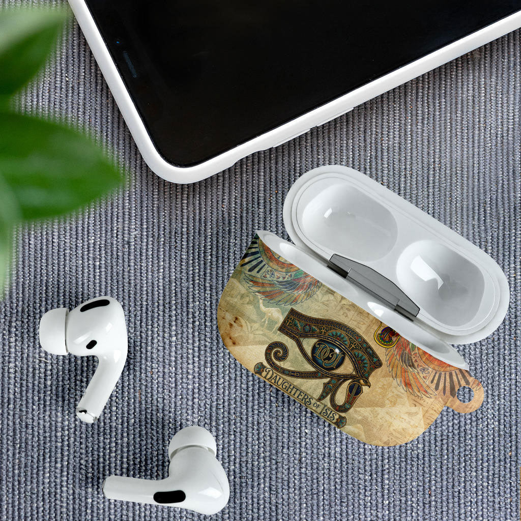 Daughters Of Isis AirPods Case Eye Of Horus Ancient Egyptian Goddess - Vintage Parchment Art