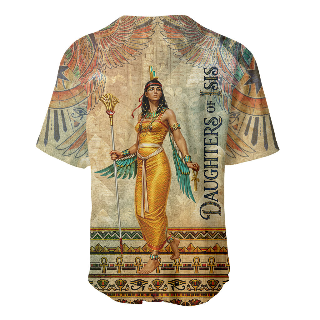 Daughters Of Isis Baseball Jersey Eye Of Horus Ancient Egyptian Goddess - Vintage Parchment Art