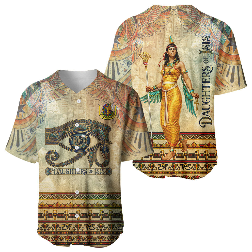 Daughters Of Isis Baseball Jersey Eye Of Horus Ancient Egyptian Goddess - Vintage Parchment Art