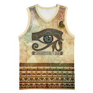 Daughters Of Isis Basketball Jersey Eye Of Horus Ancient Egyptian Goddess - Vintage Parchment Art