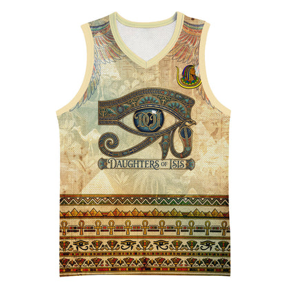 Daughters Of Isis Basketball Jersey Eye Of Horus Ancient Egyptian Goddess - Vintage Parchment Art