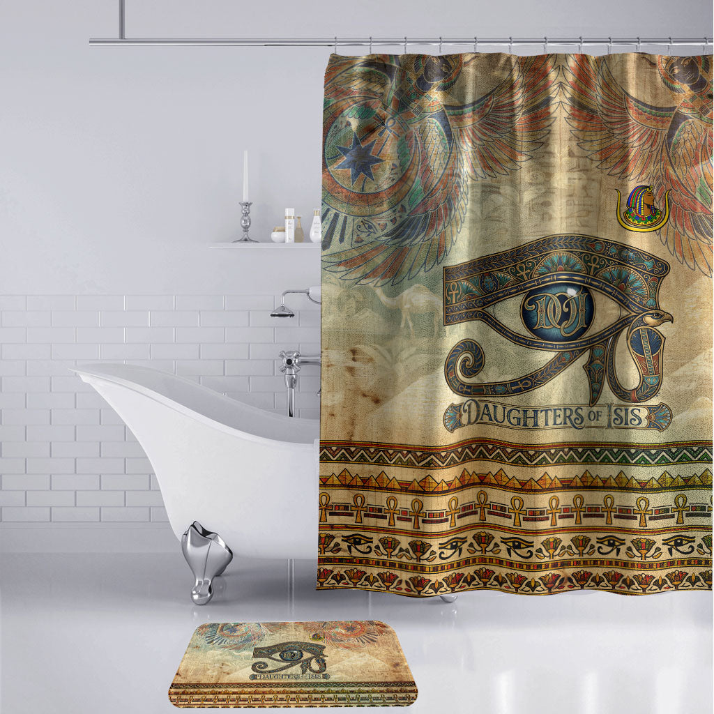 Daughters Of Isis Bathroom Set Eye Of Horus Ancient Egyptian Goddess - Vintage Parchment Art