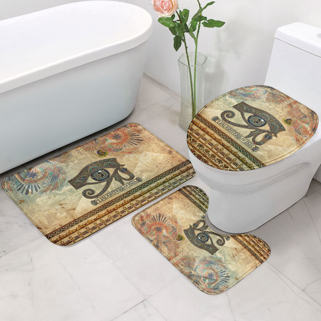 Daughters Of Isis Bathroom Set Eye Of Horus Ancient Egyptian Goddess - Vintage Parchment Art
