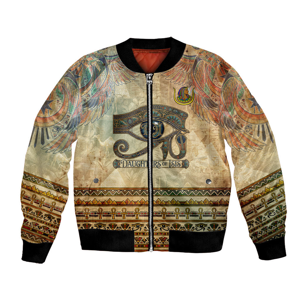 Daughters Of Isis Bomber Jacket Eye Of Horus Ancient Egyptian Goddess - Vintage Parchment Art
