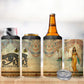 Daughters Of Isis 4 in 1 Can Cooler Tumbler Eye Of Horus Ancient Egyptian Goddess - Vintage Parchment Art