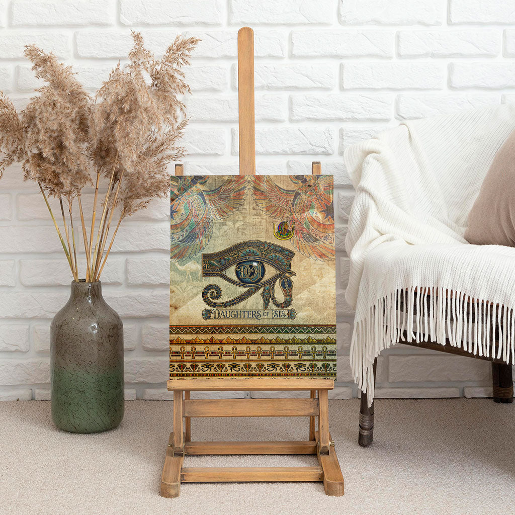 Daughters Of Isis Canvas Wall Art Eye Of Horus Ancient Egyptian Goddess - Vintage Parchment Art