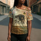 Daughters Of Isis Cross Shoulder Shirt Eye Of Horus Ancient Egyptian Goddess - Vintage Parchment Art