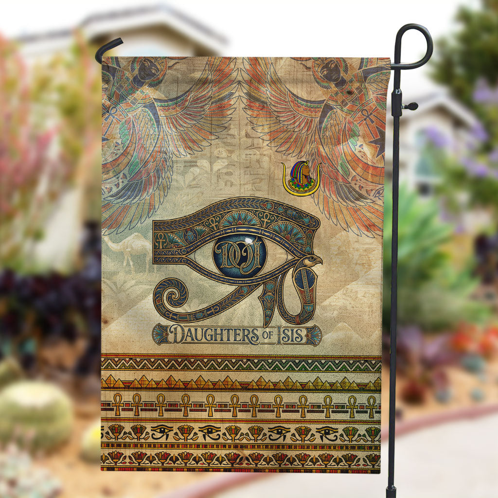 Daughters Of Isis Garden Flag Eye Of Horus Ancient Egyptian Goddess - Vintage Parchment Art