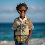 Daughters Of Isis Kid Hawaiian Shirt Eye Of Horus Ancient Egyptian Goddess - Vintage Parchment Art