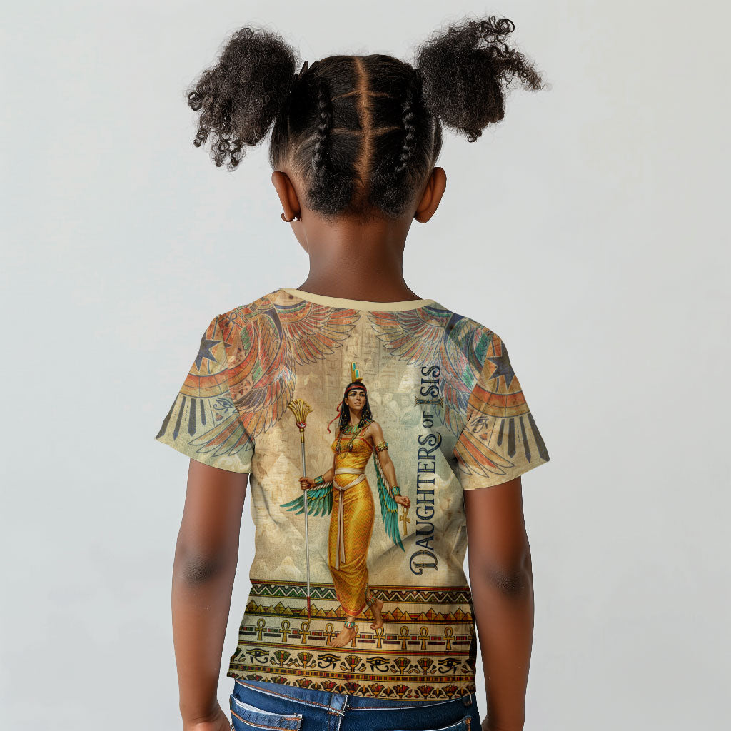 Daughters Of Isis Kid T shirt Eye Of Horus Ancient Egyptian Goddess - Vintage Parchment Art