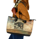 Daughters Of Isis Leather Tote Bag Eye Of Horus Ancient Egyptian Goddess - Vintage Parchment Art