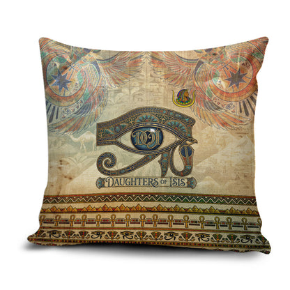 Daughters Of Isis Pillow Cover Eye Of Horus Ancient Egyptian Goddess - Vintage Parchment Art