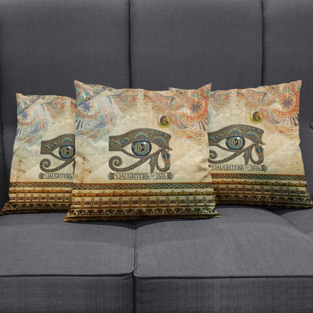 Daughters Of Isis Pillow Cover Eye Of Horus Ancient Egyptian Goddess - Vintage Parchment Art