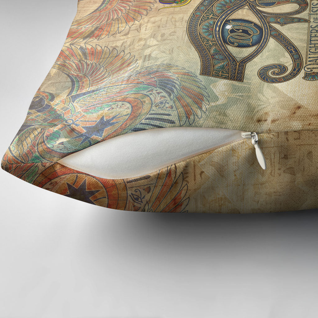 Daughters Of Isis Pillow Cover Eye Of Horus Ancient Egyptian Goddess - Vintage Parchment Art