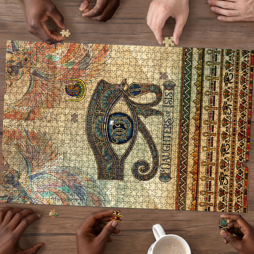 Daughters Of Isis Puzzle Eye Of Horus Ancient Egyptian Goddess - Vintage Parchment Art