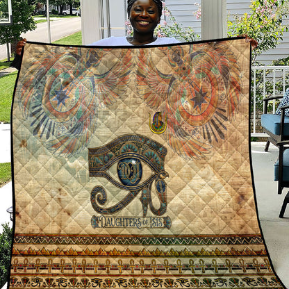 Daughters Of Isis Quilt Eye Of Horus Ancient Egyptian Goddess - Vintage Parchment Art