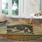 Daughters Of Isis Round Carpet Eye Of Horus Ancient Egyptian Goddess - Vintage Parchment Art