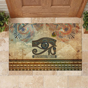 Daughters Of Isis Rubber Doormat Eye Of Horus Ancient Egyptian Goddess - Vintage Parchment Art