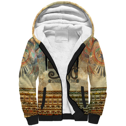 Daughters Of Isis Sherpa Hoodie Eye Of Horus Ancient Egyptian Goddess - Vintage Parchment Art