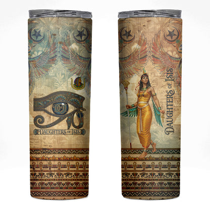 Daughters Of Isis Skinny Tumbler Eye Of Horus Ancient Egyptian Goddess - Vintage Parchment Art