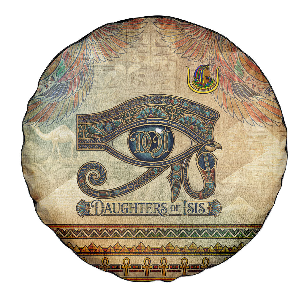 Daughters Of Isis Spare Tire Cover Eye Of Horus Ancient Egyptian Goddess - Vintage Parchment Art