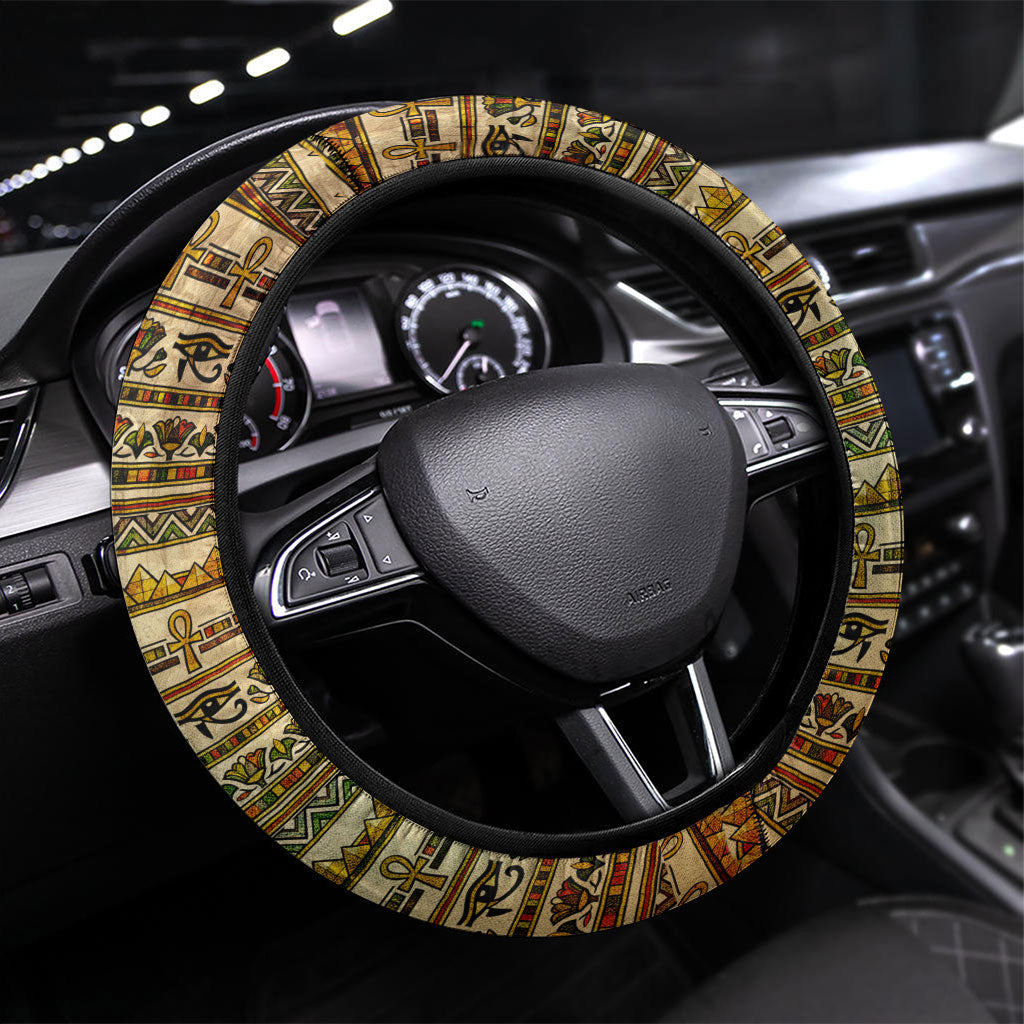 Daughters Of Isis Steering Wheel Cover Eye Of Horus Ancient Egyptian Goddess - Vintage Parchment Art