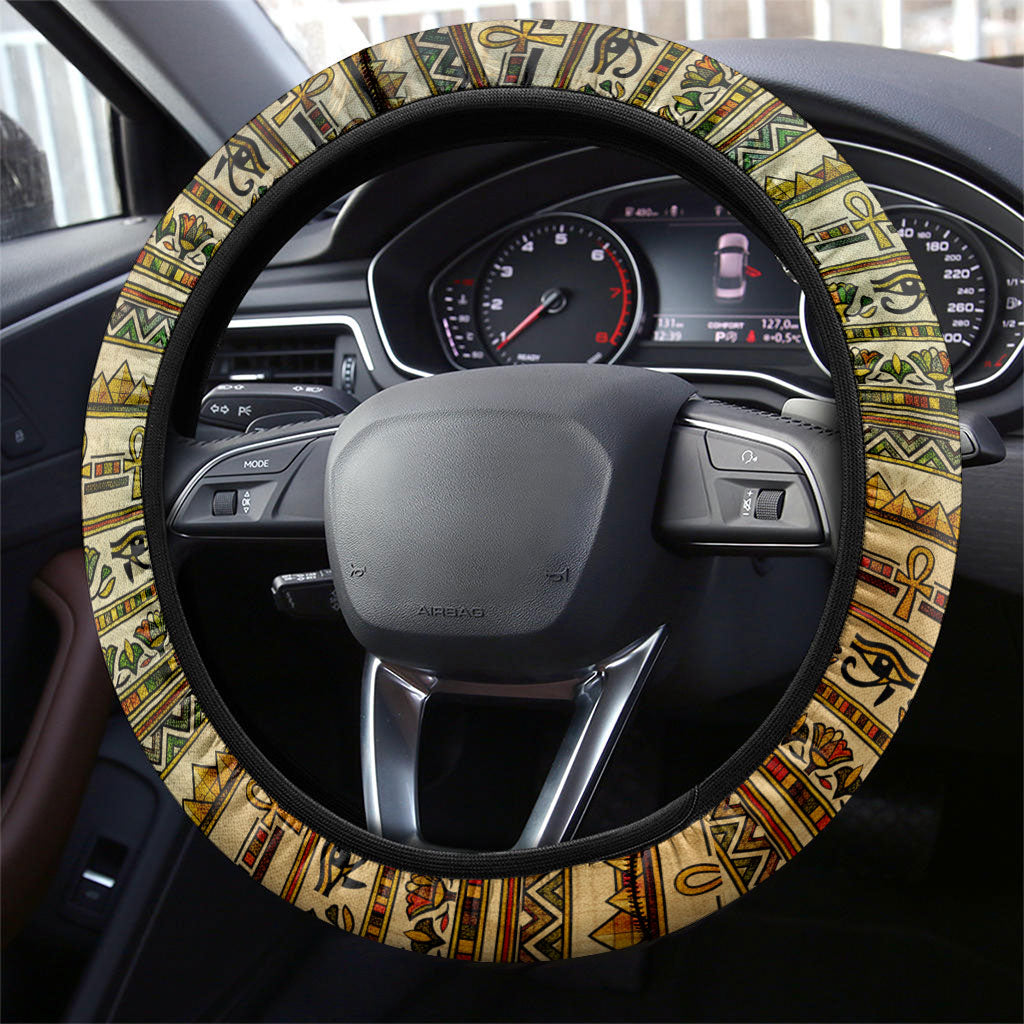 Daughters Of Isis Steering Wheel Cover Eye Of Horus Ancient Egyptian Goddess - Vintage Parchment Art