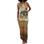 Daughters Of Isis Tank Maxi Dress Eye Of Horus Ancient Egyptian Goddess - Vintage Parchment Art