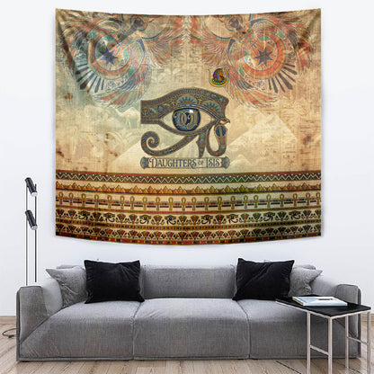 Daughters Of Isis Tapestry Eye Of Horus Ancient Egyptian Goddess - Vintage Parchment Art