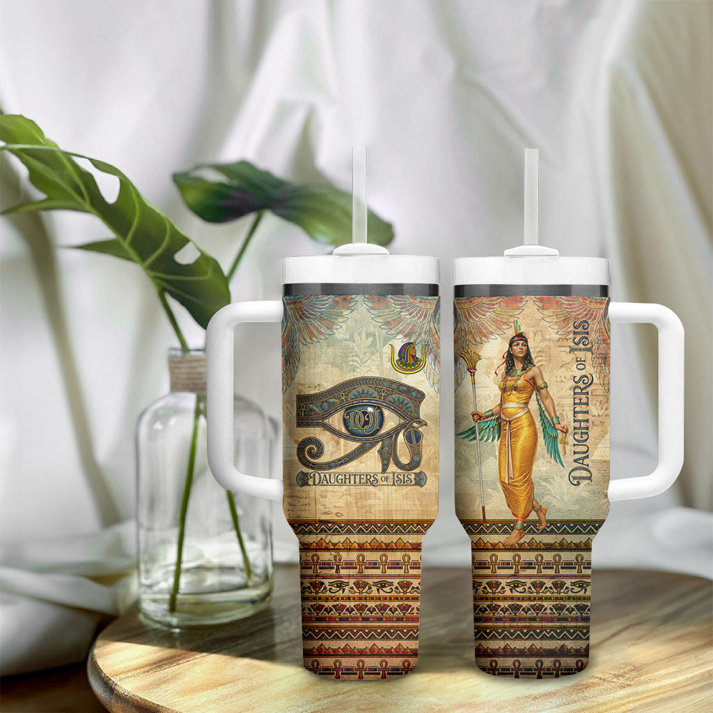 Daughters Of Isis Tumbler With Handle Eye Of Horus Ancient Egyptian Goddess - Vintage Parchment Art