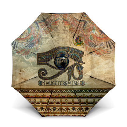 Daughters Of Isis Umbrella Eye Of Horus Ancient Egyptian Goddess - Vintage Parchment Art