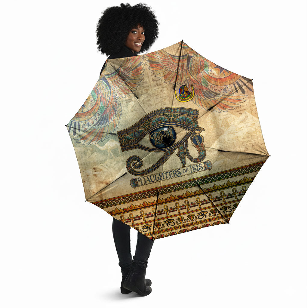 Daughters Of Isis Umbrella Eye Of Horus Ancient Egyptian Goddess - Vintage Parchment Art