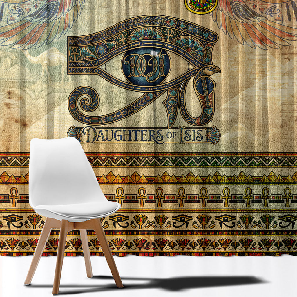 Daughters Of Isis Window Curtain Eye Of Horus Ancient Egyptian Goddess - Vintage Parchment Art