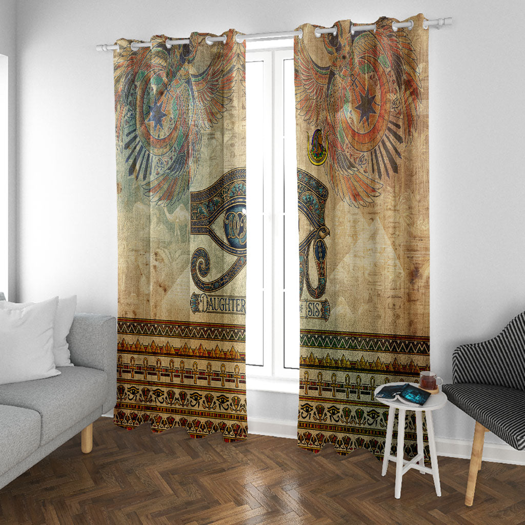 Daughters Of Isis Window Curtain Eye Of Horus Ancient Egyptian Goddess - Vintage Parchment Art