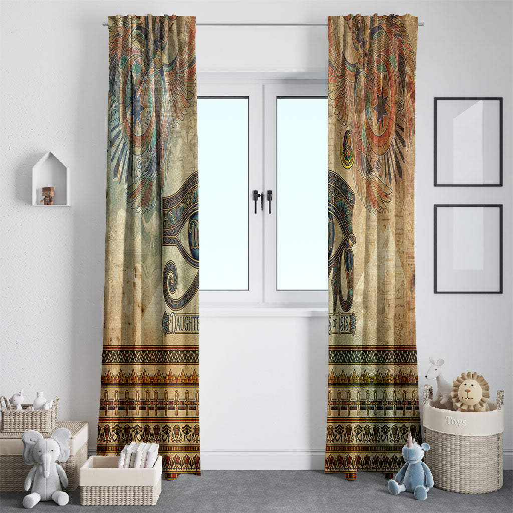 Daughters Of Isis Window Curtain Eye Of Horus Ancient Egyptian Goddess - Vintage Parchment Art