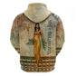 Daughters Of Isis Zip Hoodie Eye Of Horus Ancient Egyptian Goddess - Vintage Parchment Art